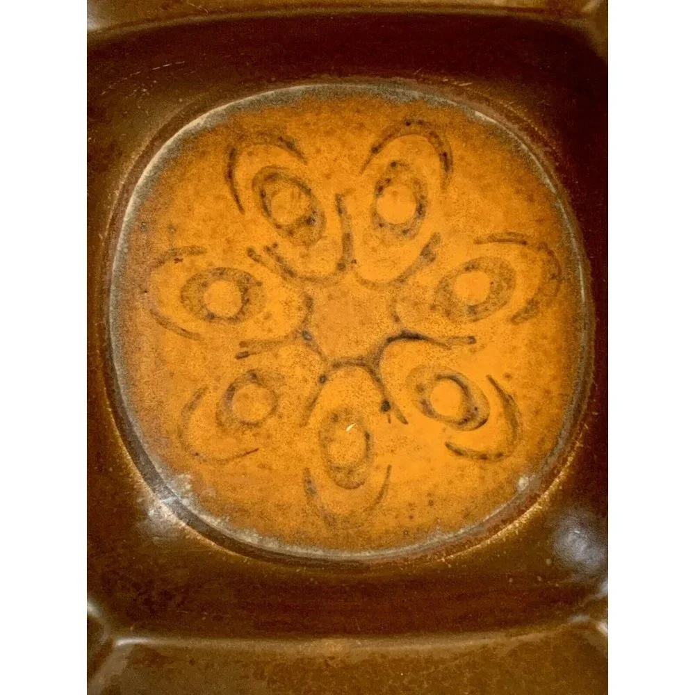 Vintage Art Deco MCM Pottery Ashtray Germany Numbered Tobacciana